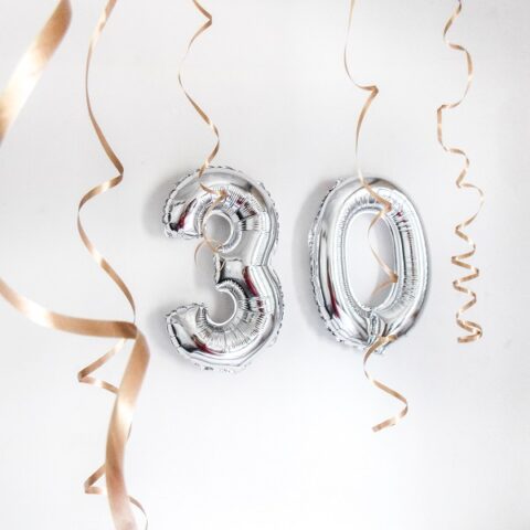 Helium Balloon number in Silver Color